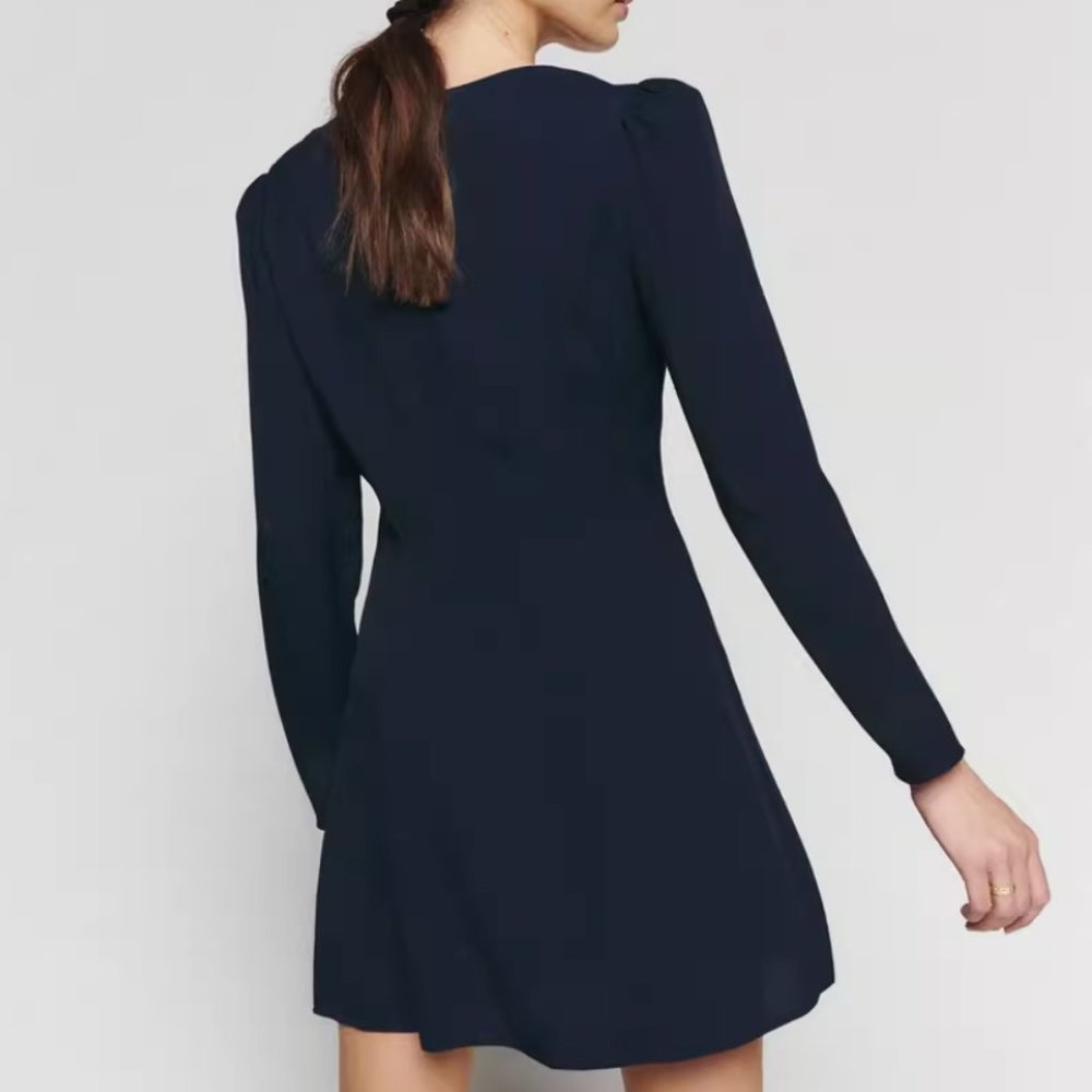✨SALE✨ Reformation Mavis Dress - Midnight Navy - Picture 3 of 7
